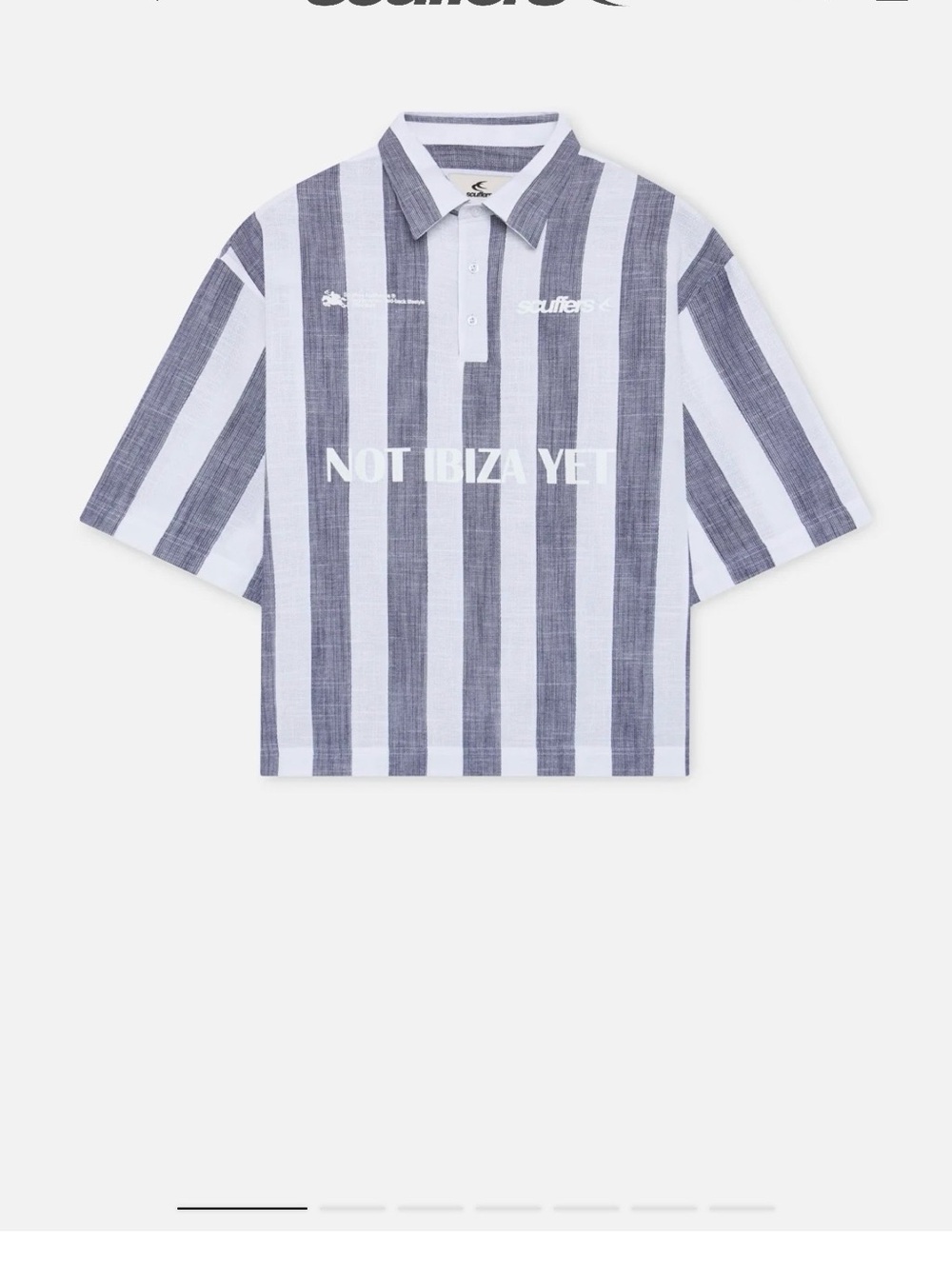 Scuffers Not Ibiza Yet Striped Polo Shirt - White & Blue